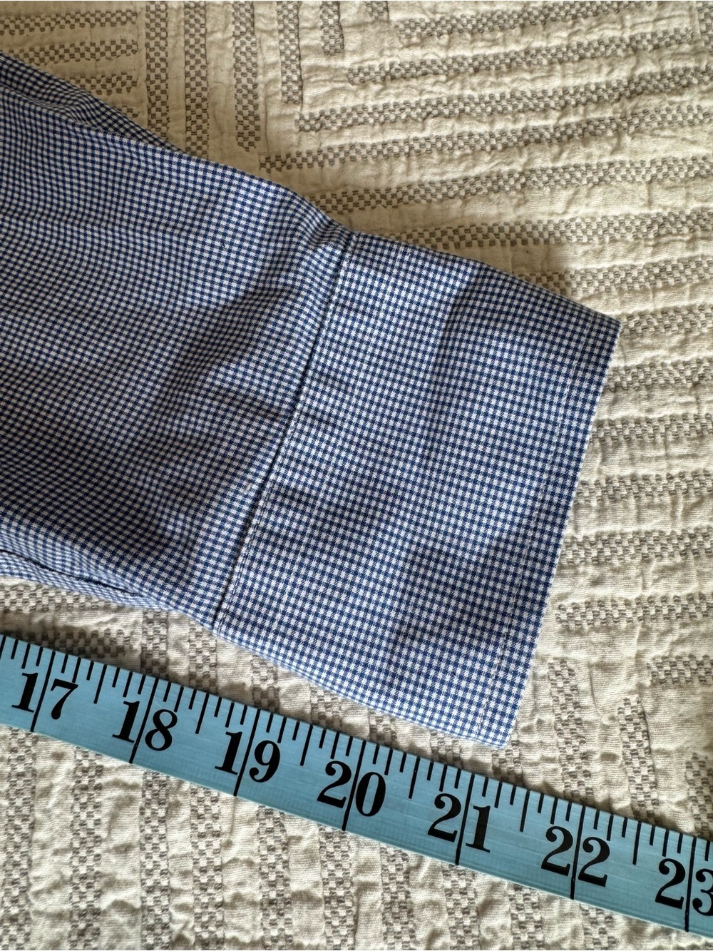 Lauren Ralph Lauren Slim Fit Blue White Gingham Shirt Size 15 34/35 (M/L) Chic - Picture 7 of 7